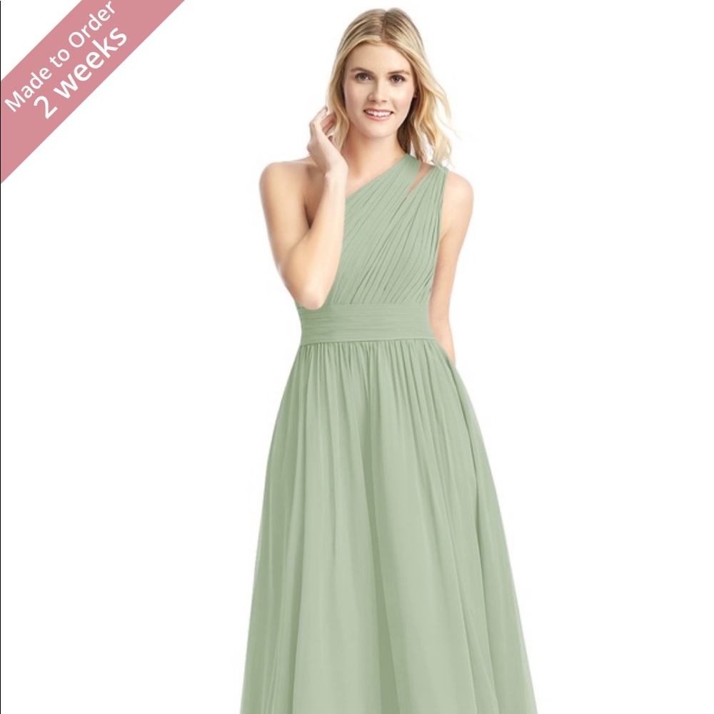 Azazie Chiffon Bridesmaids Dress in Dusty Sage 💚